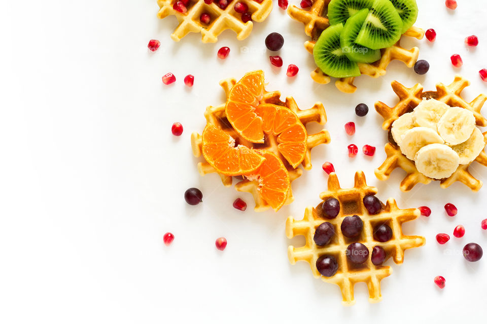 Belgian waffles with berries