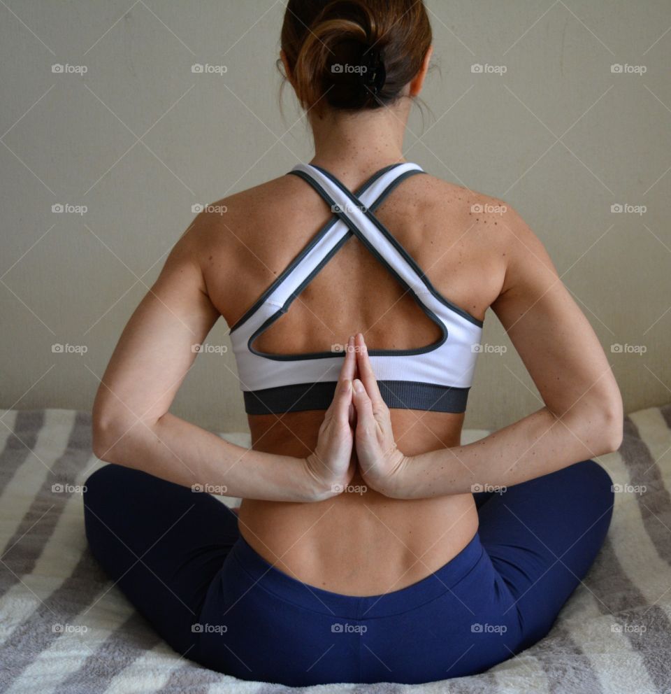 girl training yoga beautiful symmetry