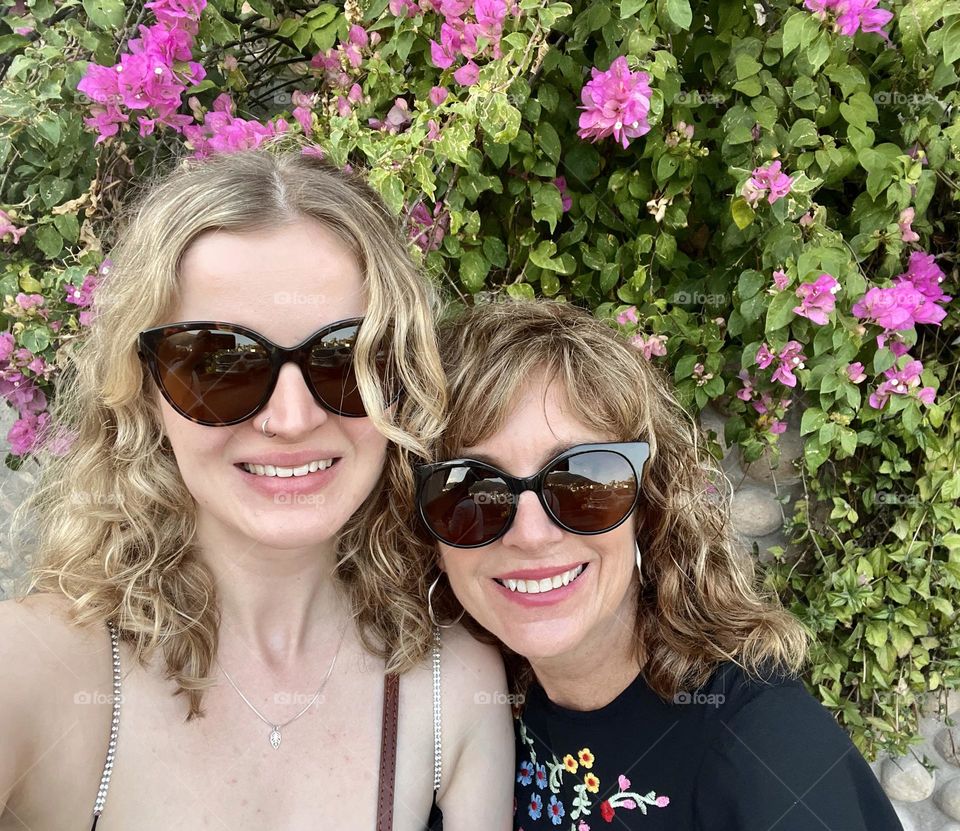 Mother and daughter happy to show off their new sunglasses.