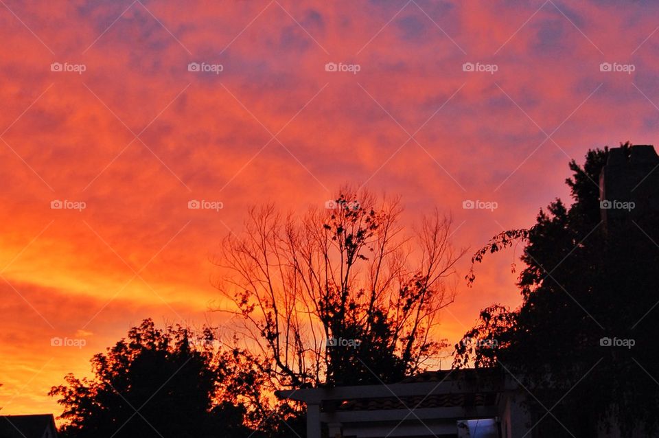 Sun setting over Indiana