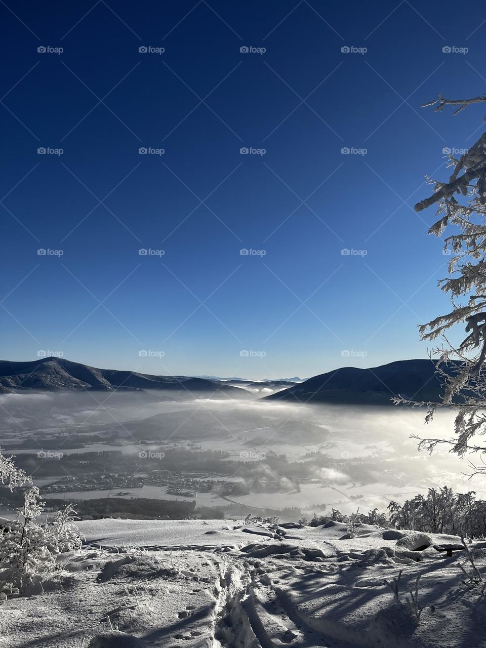 Being above the clouds on a beautiful winter day
