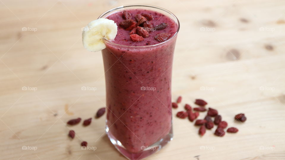 Healthy smoothie with goji