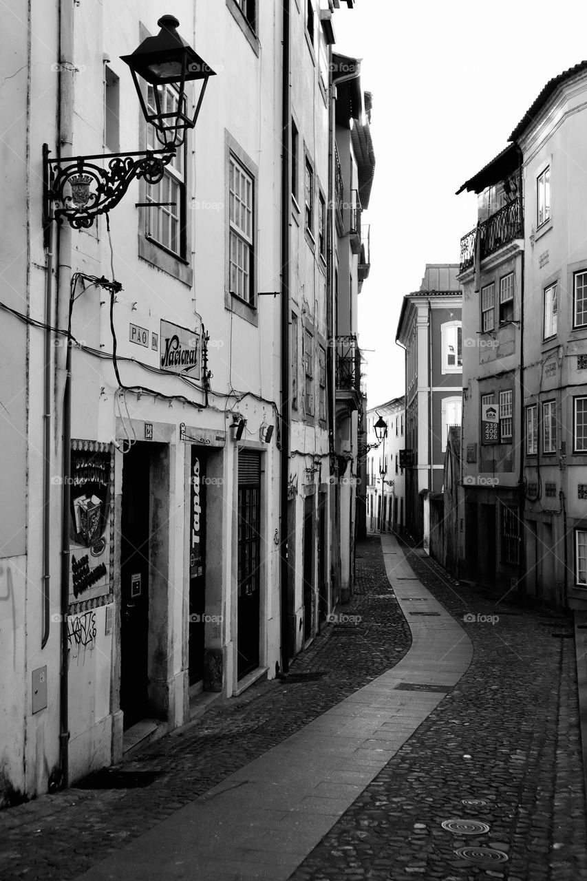 B&W street of Coimbra