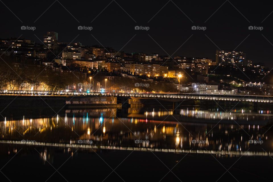 Lyon at night