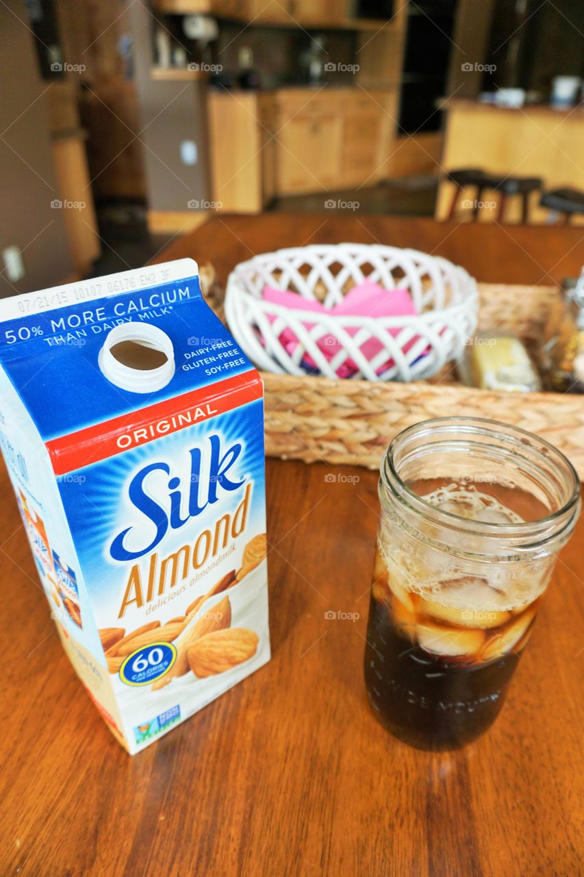 Morning Routine. Got a Starbucks iced coffee keurig and couldn't resist trying it with creamy almond milk on this 90 degree day.