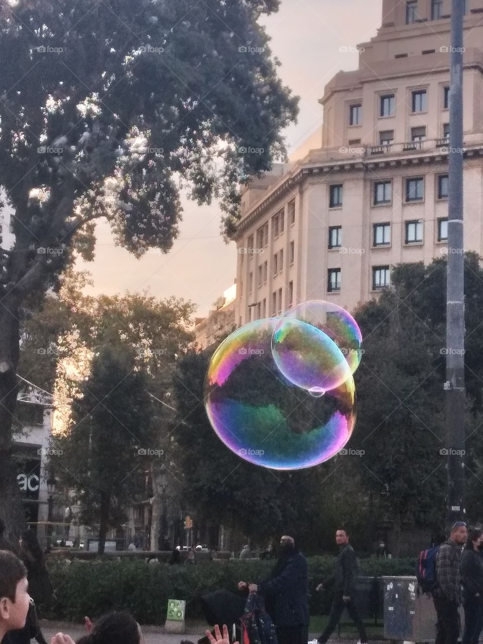 pompas de javon plaza Catalunya