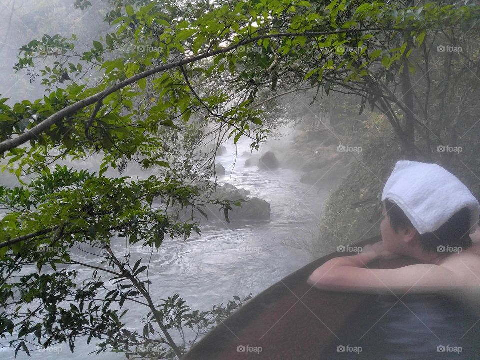 Small moments of happiness at hot spring