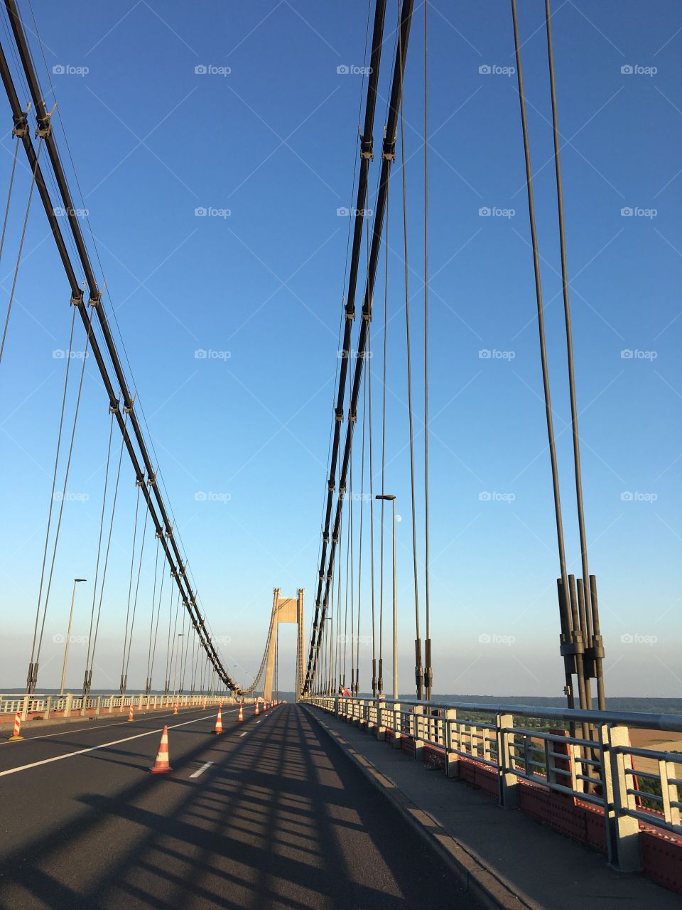 Tancarville bridge in Normandy with double structure 