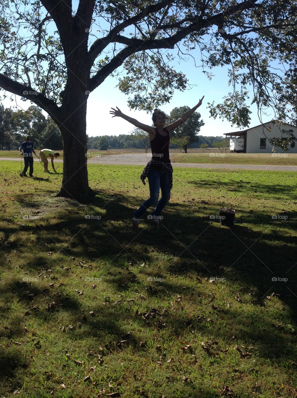 Happy Jump for a Bucket Full of Pecans!