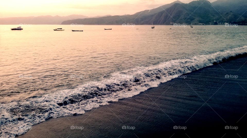 Sunset on the beach.