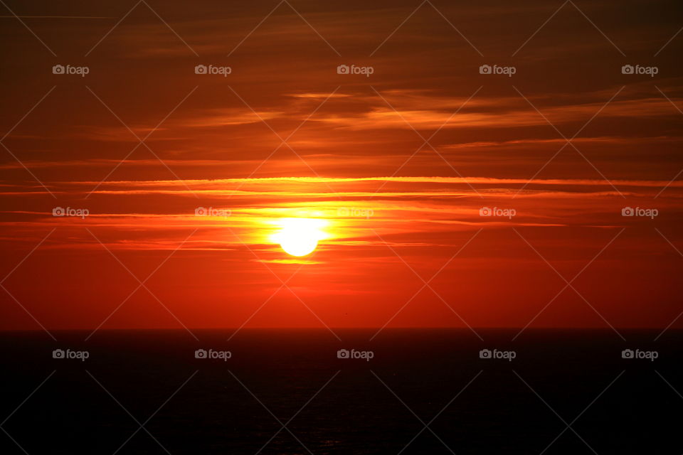 magnificent sunset over the ocean