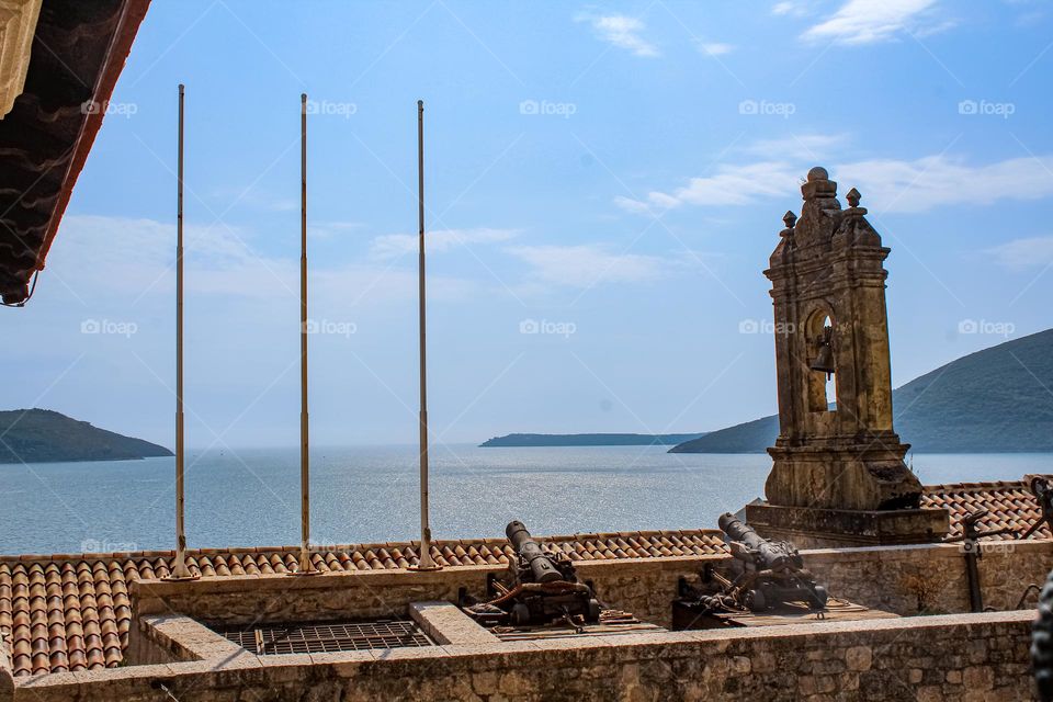 Heceg Novi fort,  View to the Adriatic sea