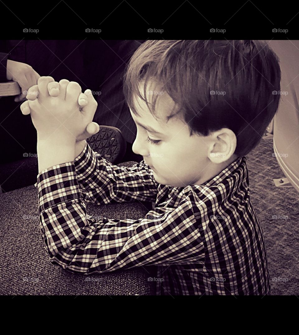 Boy praying