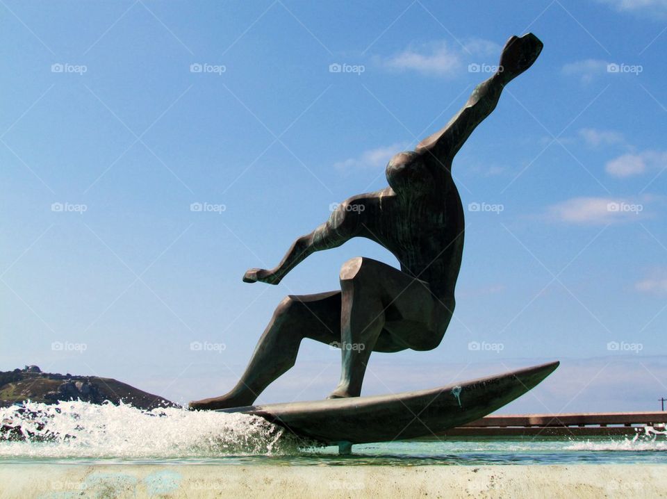 Surfer statue 