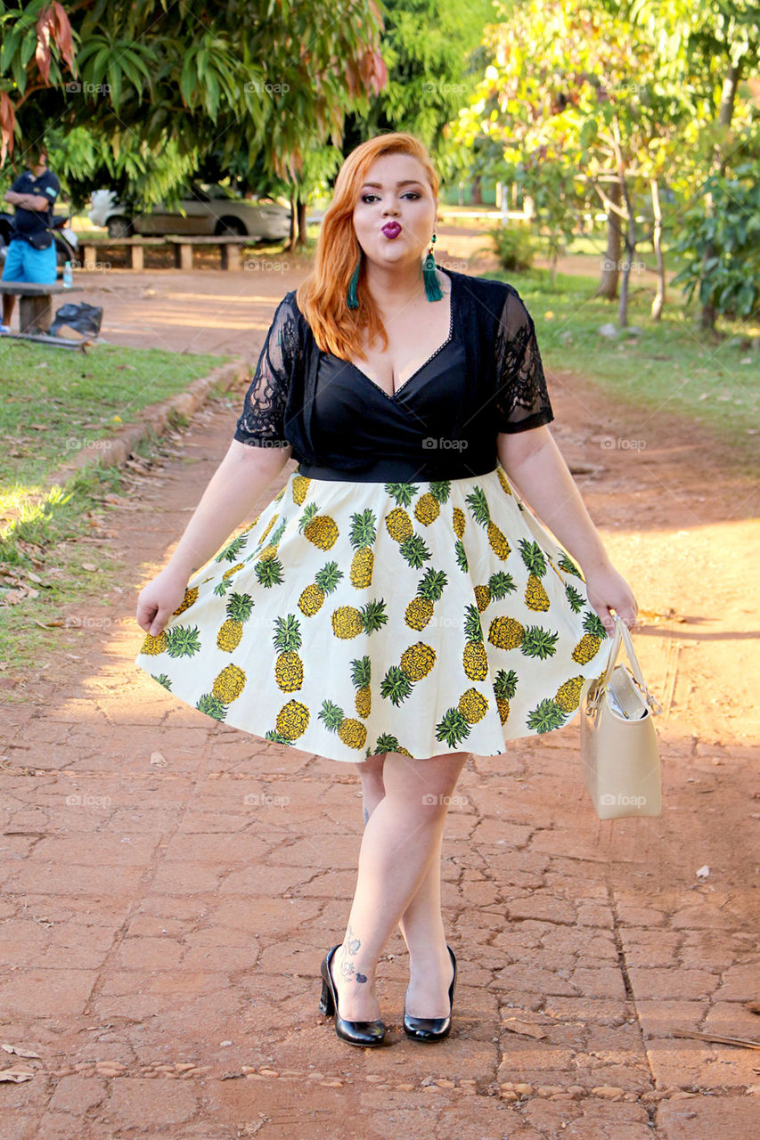 Plus size woman model