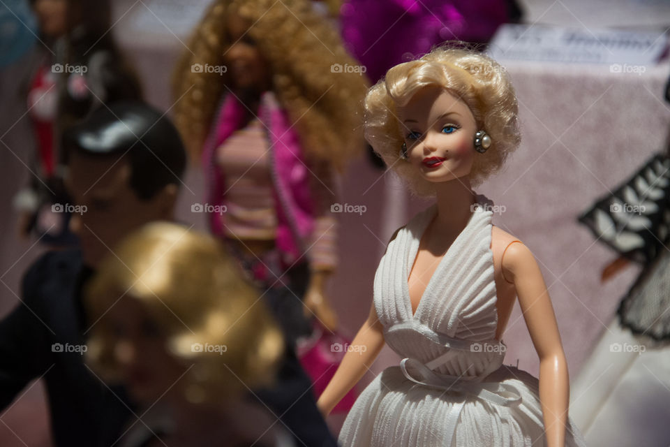 Maralin Monroe Barbie doll in a toy museum in Helsingborg Sweden.