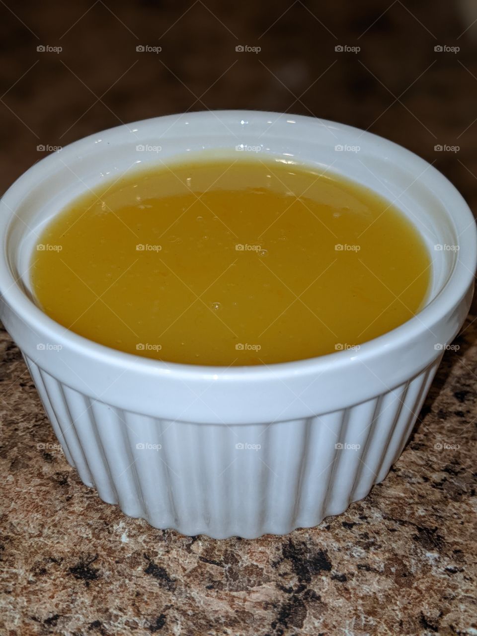 Lemon Curd in White Carafe