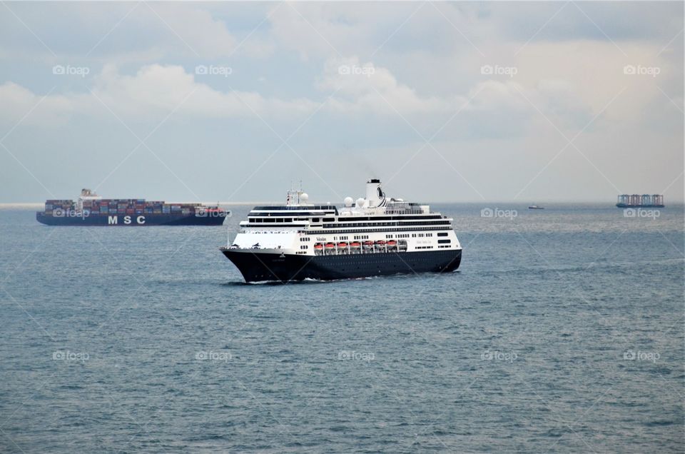 Cruise ship entering Panama Canal