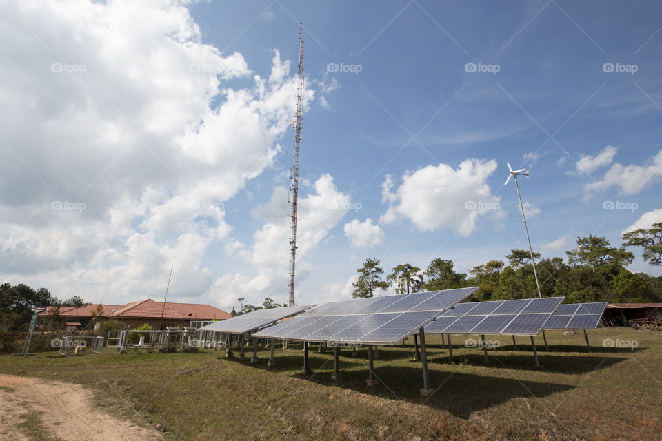 Solar cell in the forest 