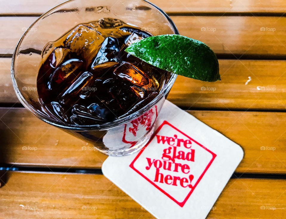 Rum and coke drunk at the bar