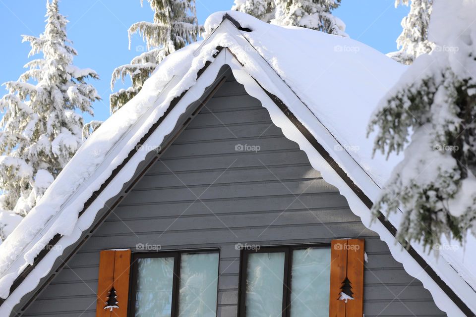 Rooftop covered with snow 