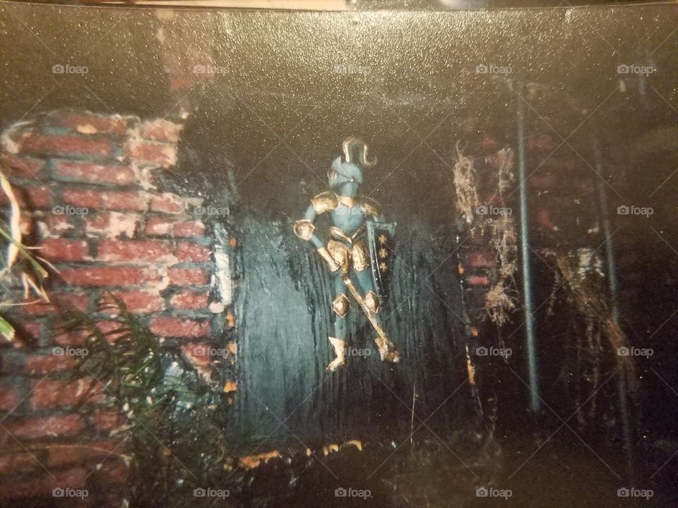 Wall decor in the courtyard outside the entrance to The Dungeon in New Orleans.