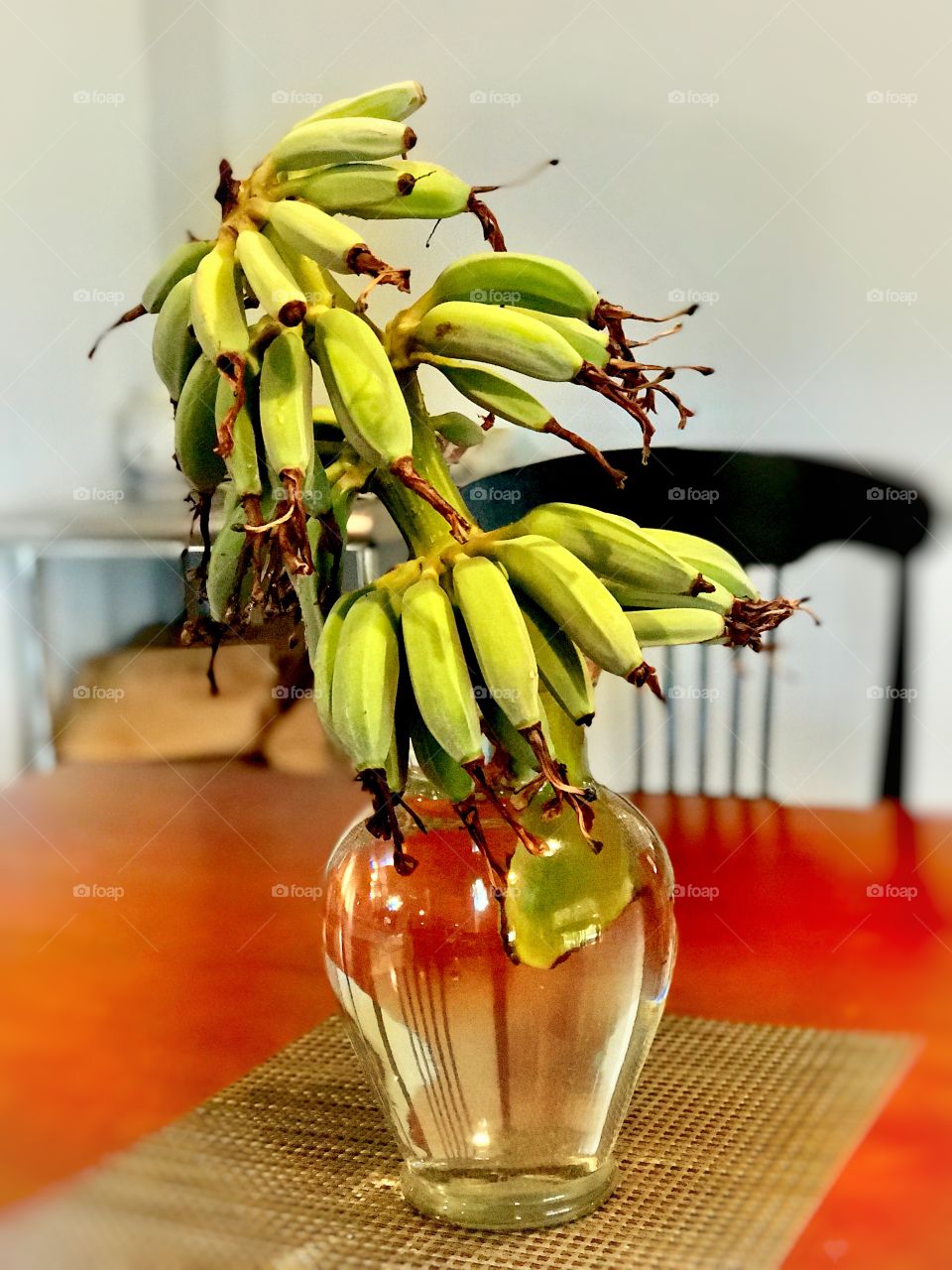 Flower vase with bananas
