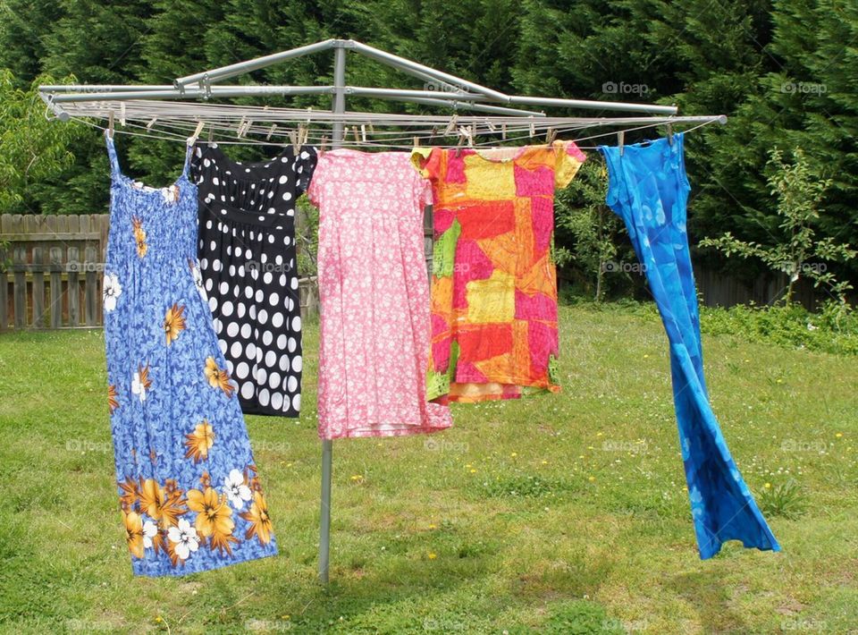 Clothes drying outside