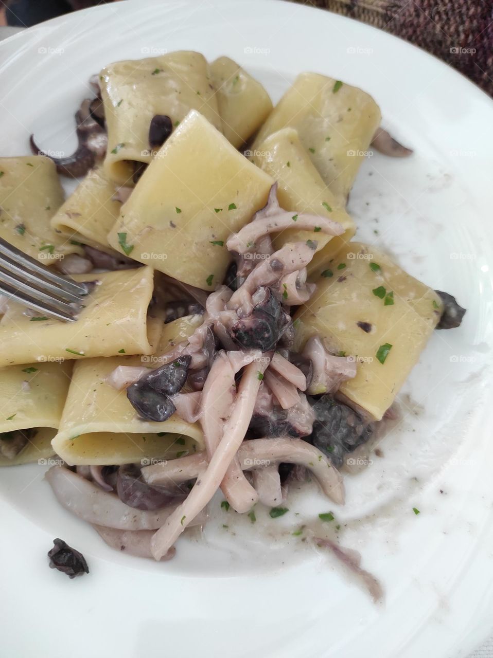 pasta with seafood and octopus