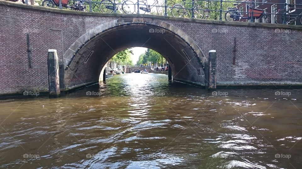 Bridge over canal in Amsterdam.