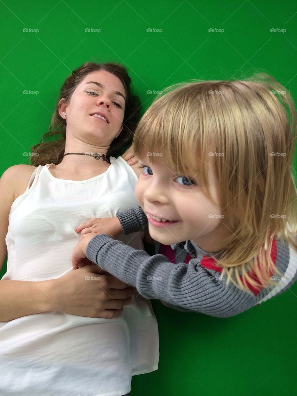 Mom daughter having fun