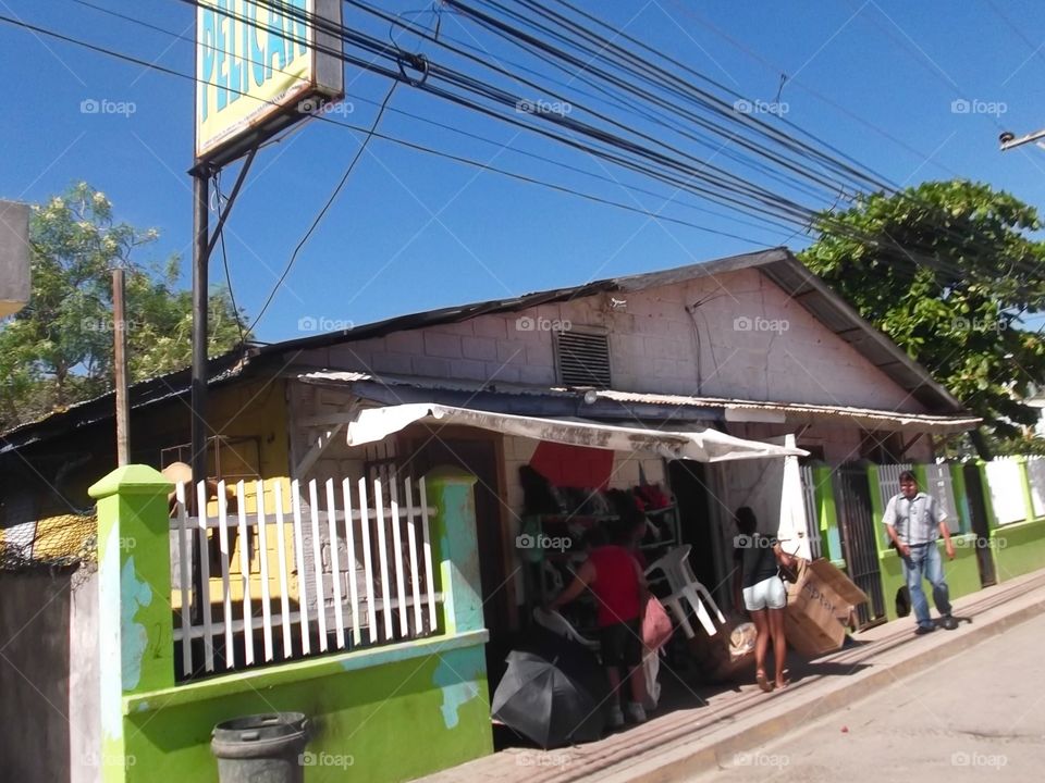 Photo from moving car traveling in Roatan, Honduras