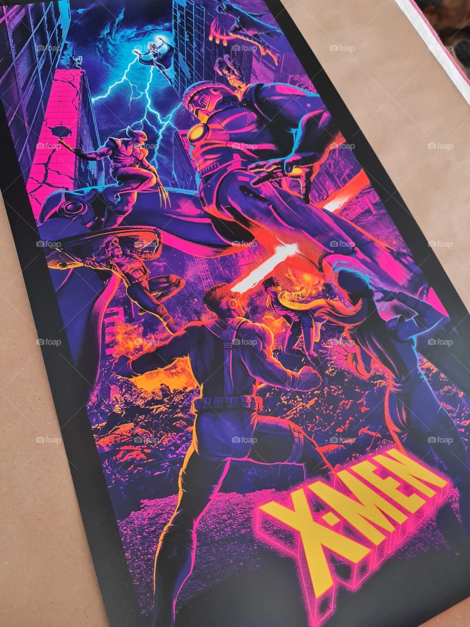 X-men blacklight art print October 2020 Release by Juan Ramos Limited Edition of 350