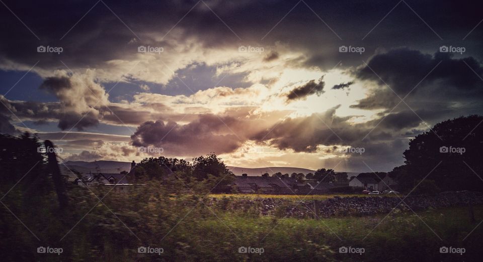 sunset in Cumbria. took this while hurtling through Cumbria on the Virgin Pendolino train