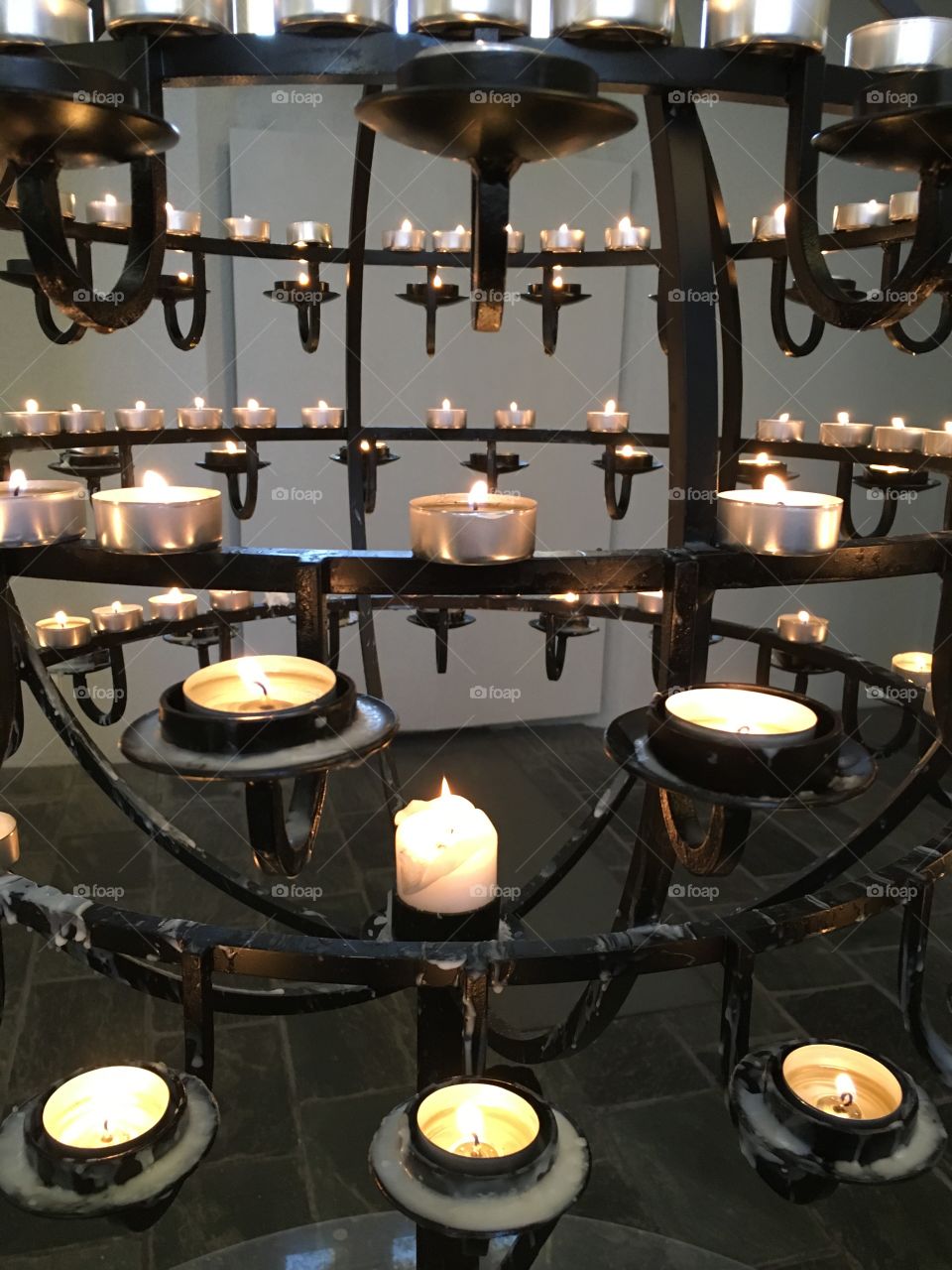 Remembering with candles, Hallgrímskirkja, Iceland. 