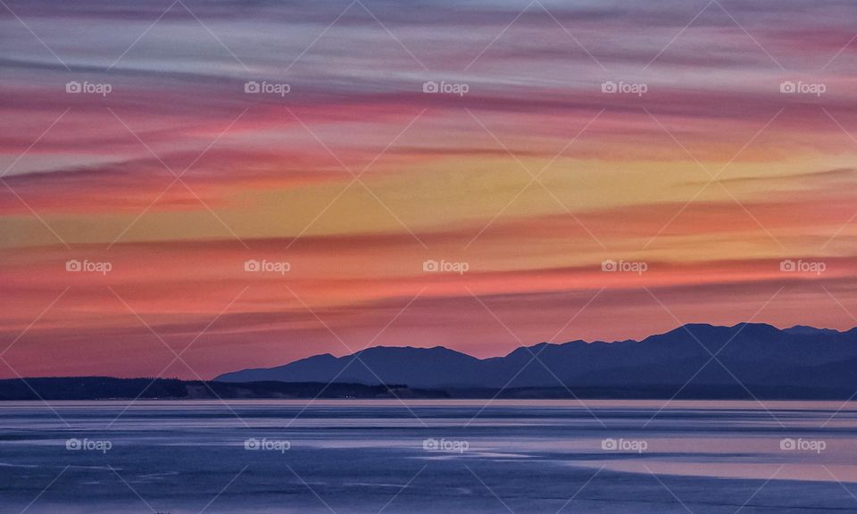 Sunset over the Olympic Mountains