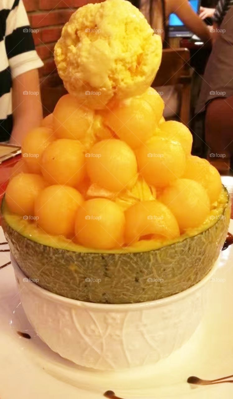 Malaysia special dessert -Honeydew shaved snow