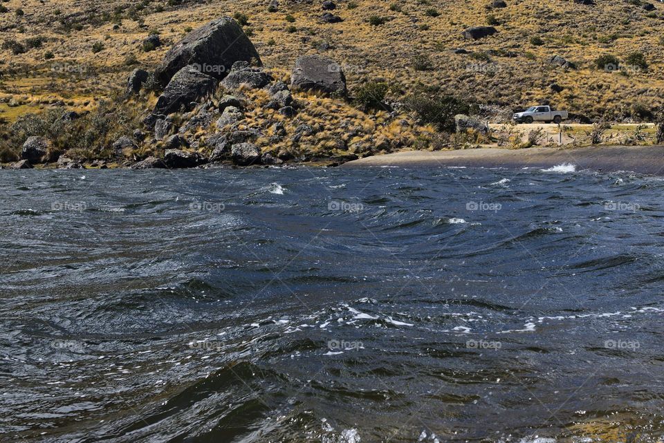 Fresh water from a dam in the highlands of ecuador