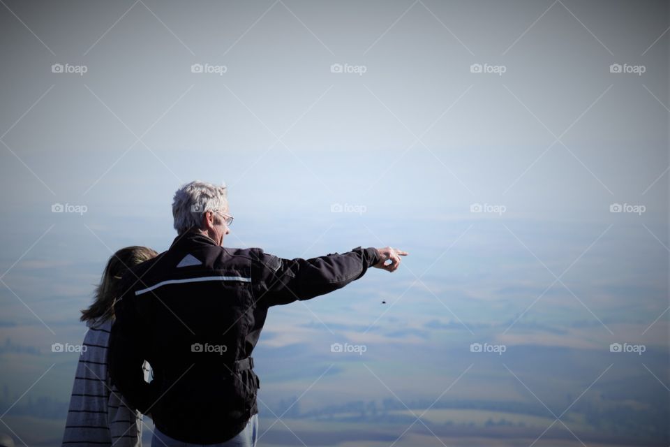 father & daughter looking in to the future