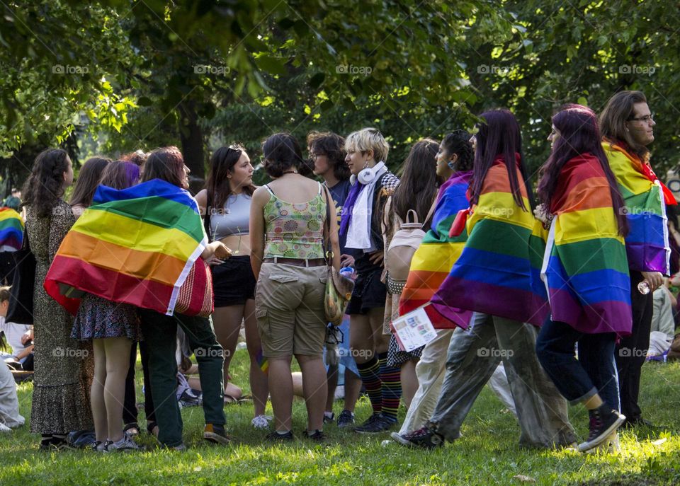 People in the Pride festival