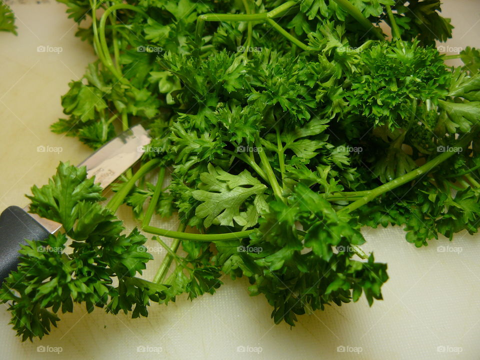 Curly Leaf Parsley - Curled Parsley With Chopping Knife - Fresh Herbs