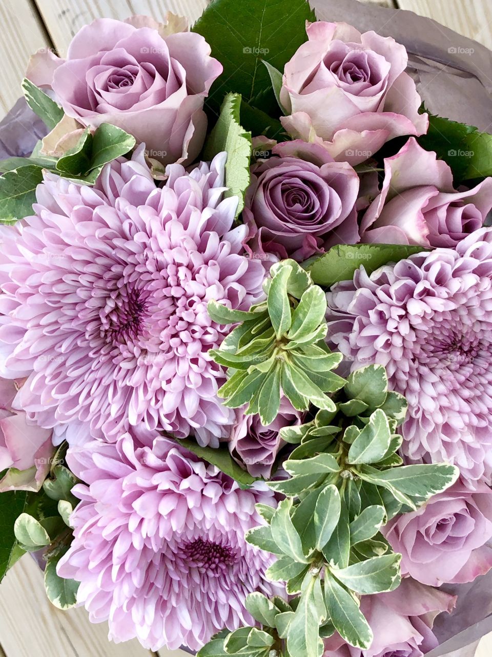 Pink and purple lilac bouquet 