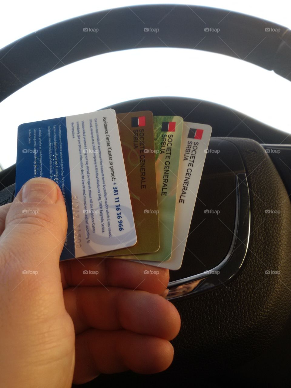 credit cards in the car