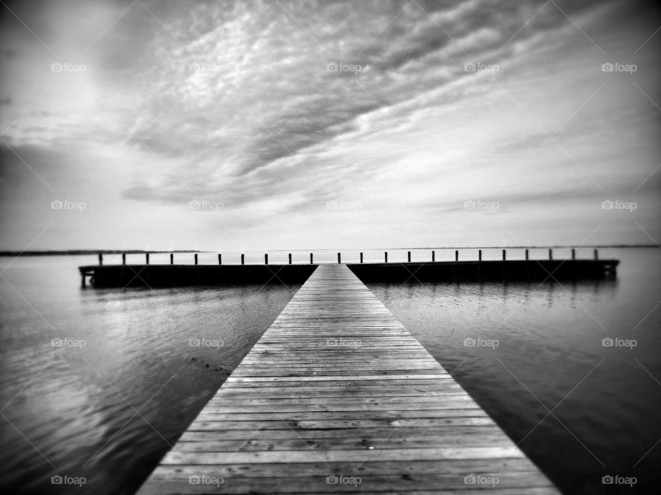 Close-up of pier in sea