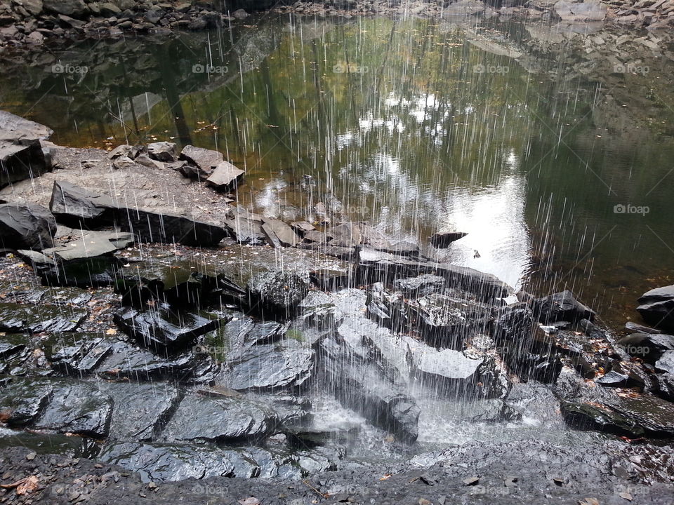behind the waterfall,  Jean Petit state park, Arkansas