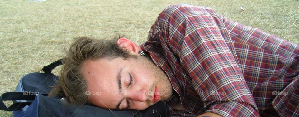 Man resting on grass