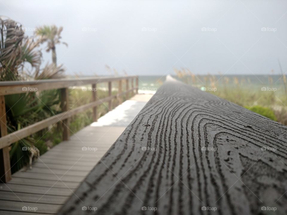 Beach view from rail.