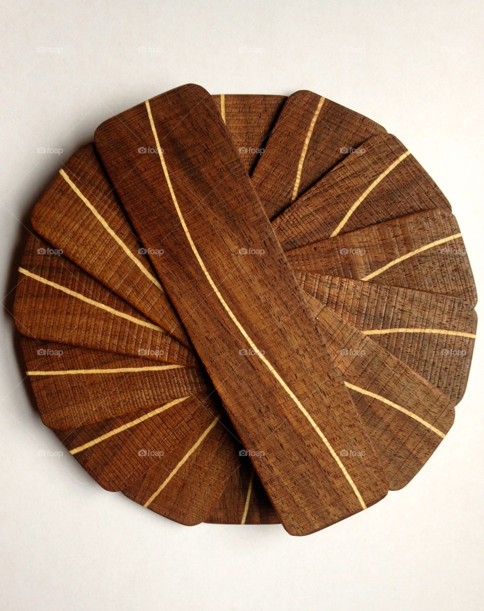 Walnut and Pine spiral of handmade bookmarks