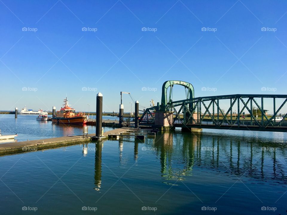 Blue sea & bridge