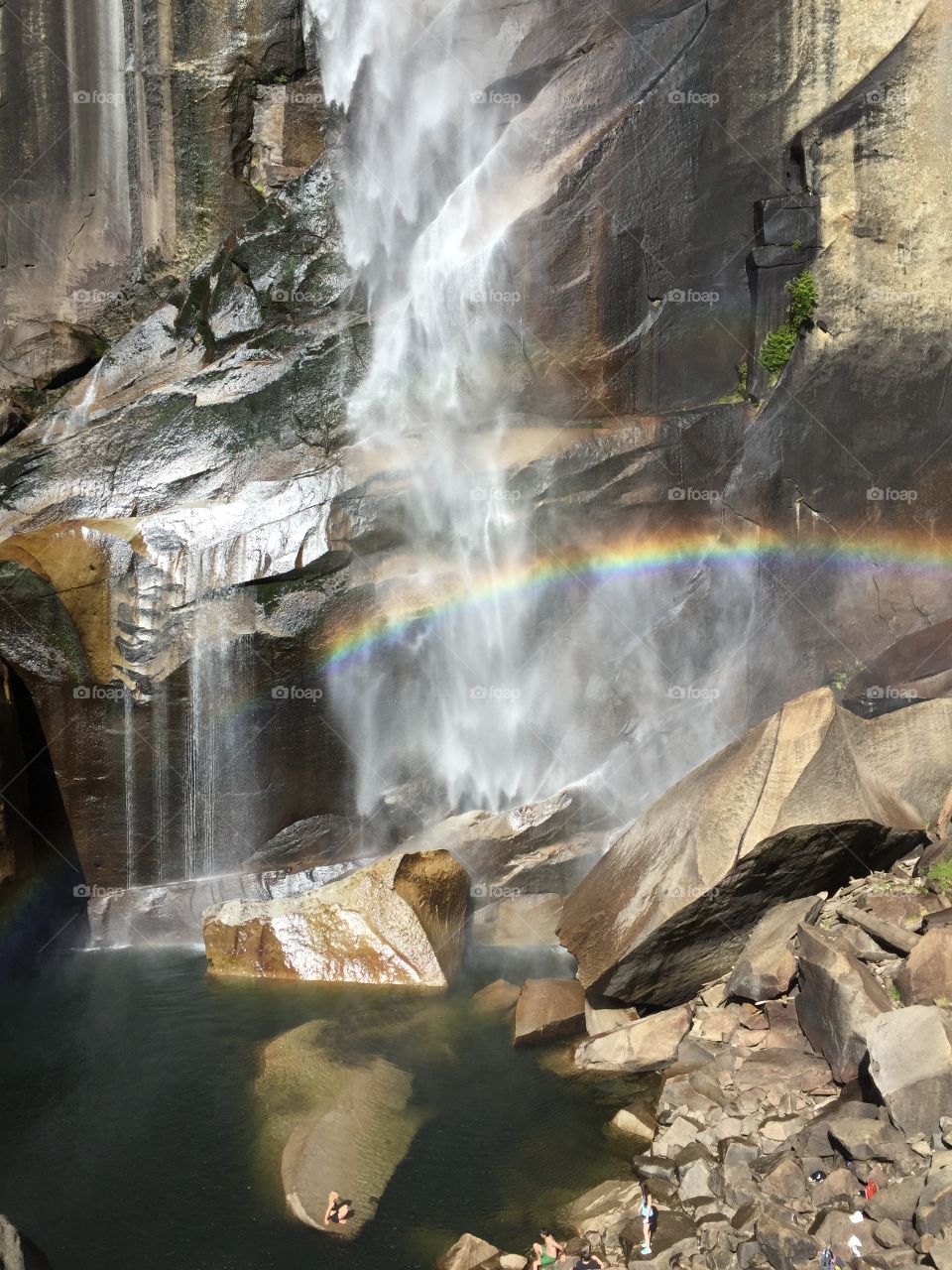 Rainbow in waterfall